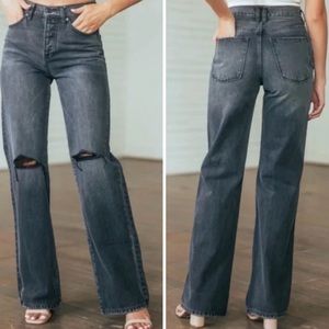 Kancan Black wide leg jeans